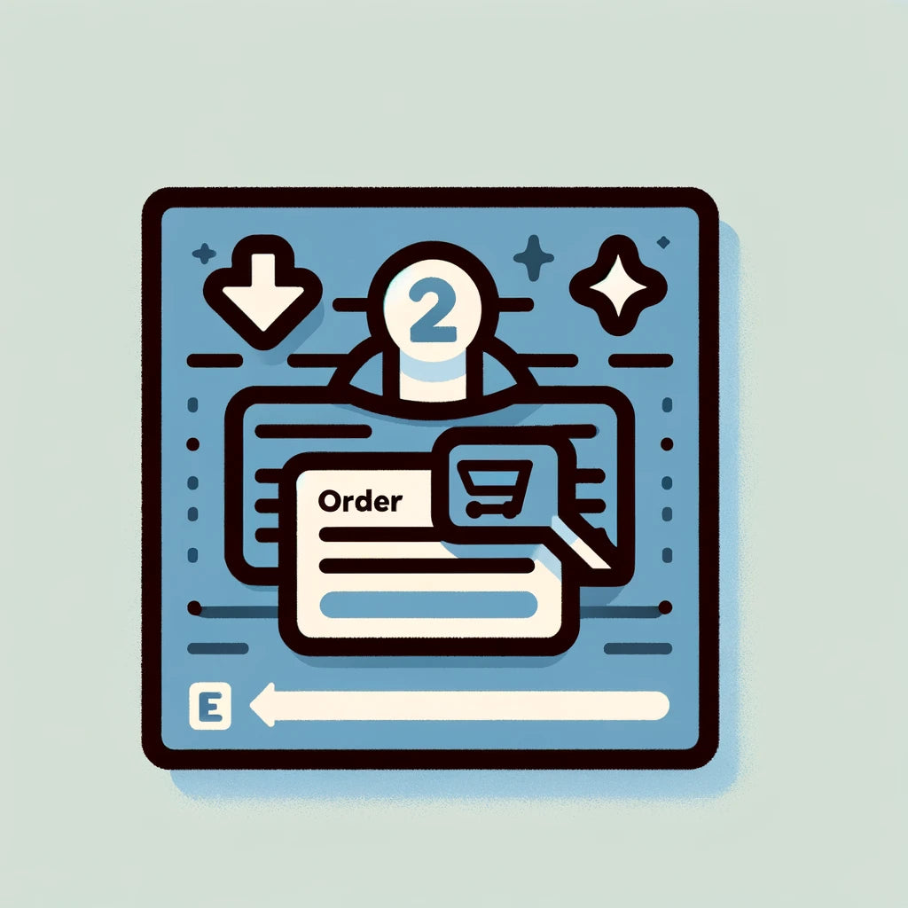 Icon representing completing the order and checkout process on a colorful tile background.